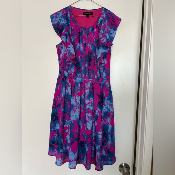 Blue and Magenta Pattern Dress - Picture 1 of 3